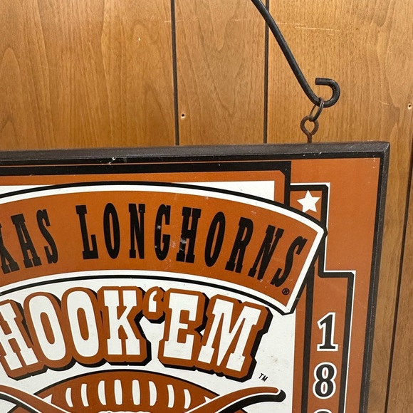 Texas Longhorns orange and white Hanging Wooden Square Plaque - Picture 3 of 6
